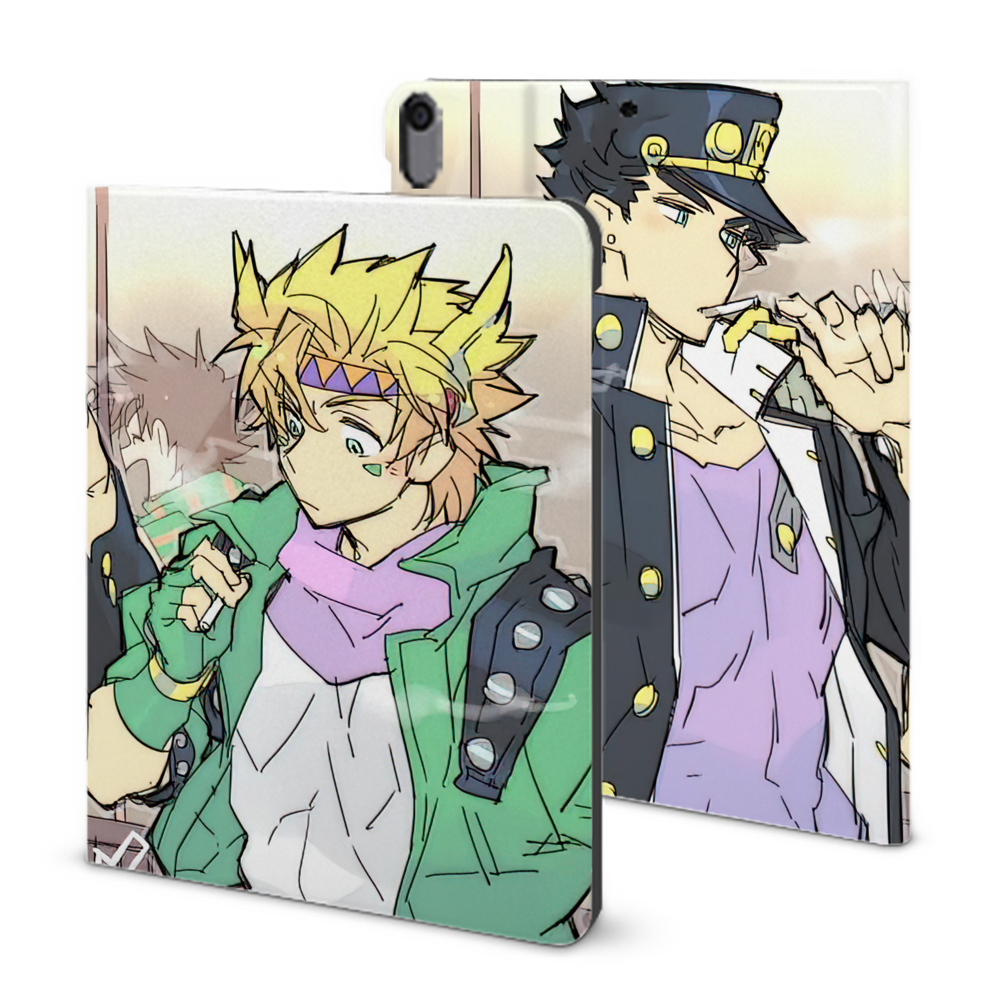 （画像用） ジョジョの奇妙な冒険 JoJo's Bizarre Adventure IPad ケース ブック型 PUレザー TPU 耐衝撃 軽量 薄型 ペン収納なし 全面保護 IPad 各モデル対応